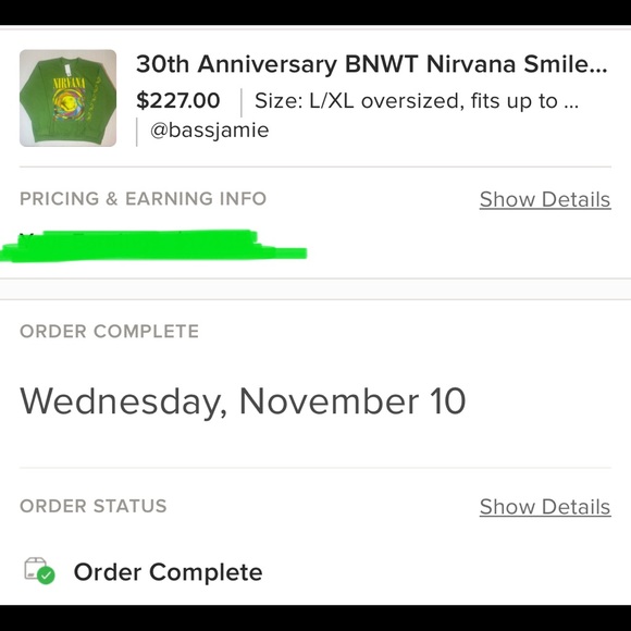 SALE! Nirvana Smile Sweatshirt L/XL Oversized - Picture 2 of 15